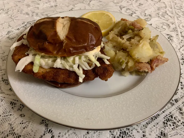 The Jorg schnitzel sandwich
