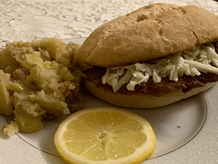 The Suzi schnitzel sandwich